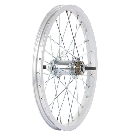 Wheel Shop Rear 16'' Wheel Coaster Silver 28 Steel spokes Nutted axle