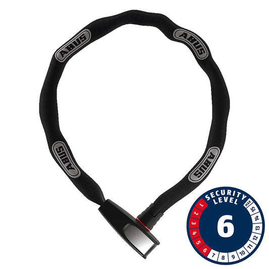 Abus 6806K Catena Reflective, Chain Lock, Key, 6mm, 110cm,, Black Reflective