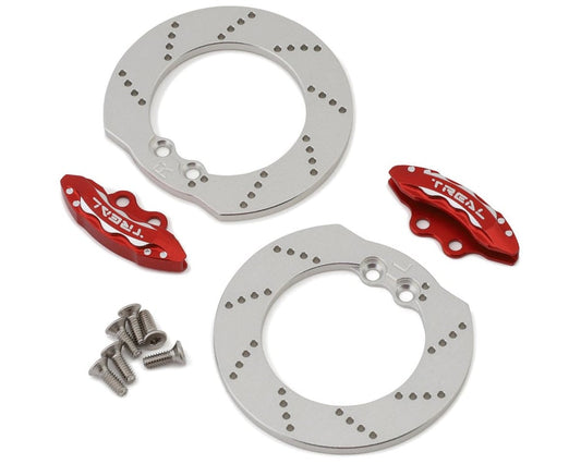 Treal Hobby CNC Aluminum Brake Disc & Caliper Set: Redcat GEN9 (Silver) (2)