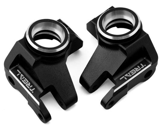 Treal Hobby Aluminum Front Steering Knuckles: SCX6 (Black) (2)