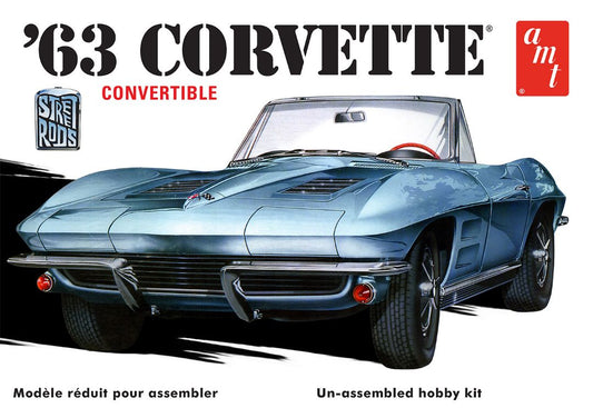 AMT 1/25 1963 Corvette Convertible Street Rods Model Kit