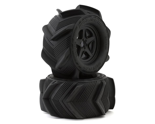 UpgradeRC Snowplow 2.8” Sand/Snow Paddle Tires on 5-Star Wheels (Pair)