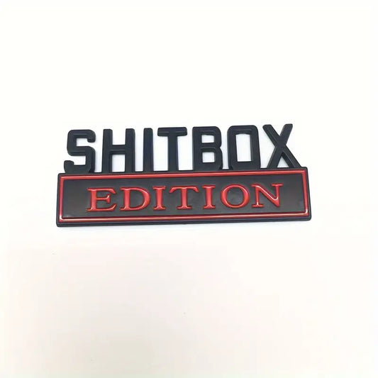 3D ABS Emblem Badge: Shitbox Edition (Black/Red)