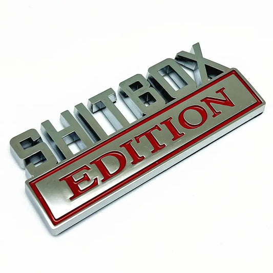 3D ABS Emblem Badge: Shitbox Edition (Red/Silver)