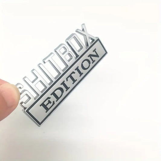 3D ABS Emblem Badge: Shitbox Edition (Black/Silver)