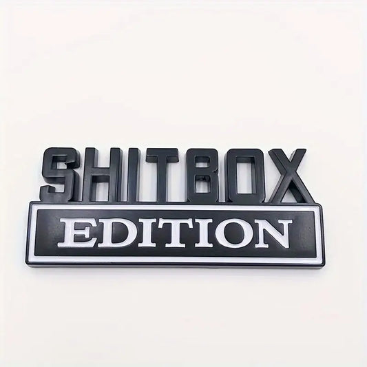 3D ABS Emblem Badge: Shitbox Edition (Black/White)