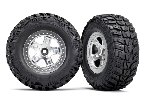 Traxxas SCT Satin Chrome Wheels & Kumho Tires (2)