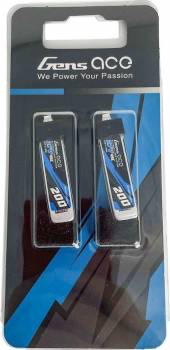 Gens Ace 200mah 3.7V 45C 1S Lipo Batteries: JST PH (2)