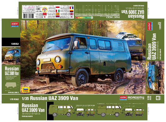 Academy 1/35 Russian UAZ 3909 Van By ZVEZDA Model Kit