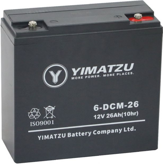 Yimatzu Lead Acid Sealed Battery: 6-DZM-26