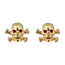 TrikTopz Designer Valve Caps: Skull/Bone (Gold)