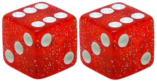 TrikTopz Designer Valve Caps: Sparkle Dice (Red/White)