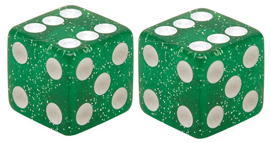 TrikTopz Designer Valve Caps: Sparkle Dice (Green/White)