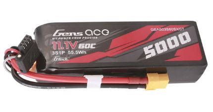 Gens Ace G-Tech 3S 11.1V 5000mah 60C Shorty Lipo Battery: XT60