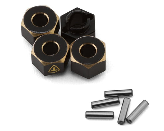 Treal Extended Brass +6mm Offset Wheel Hub Hex: TRX-4m (Black) (1.3g)