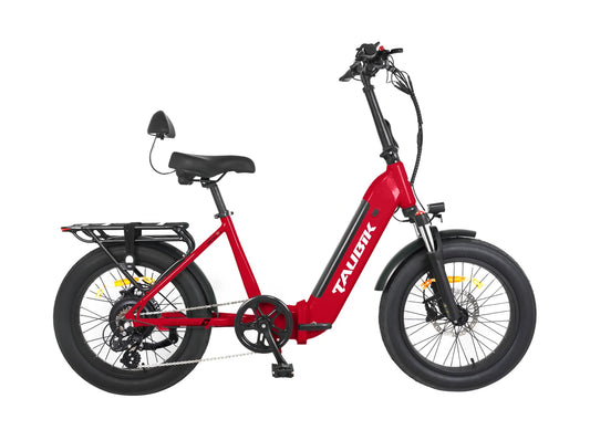 Taubik Monaco S Folding Electric Bike 20" Step-Through (Lava Red)