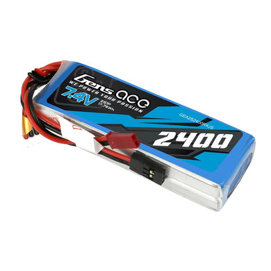 Gens Ace 2S 7.4V 2400mah RX Lipo Battery: JST
